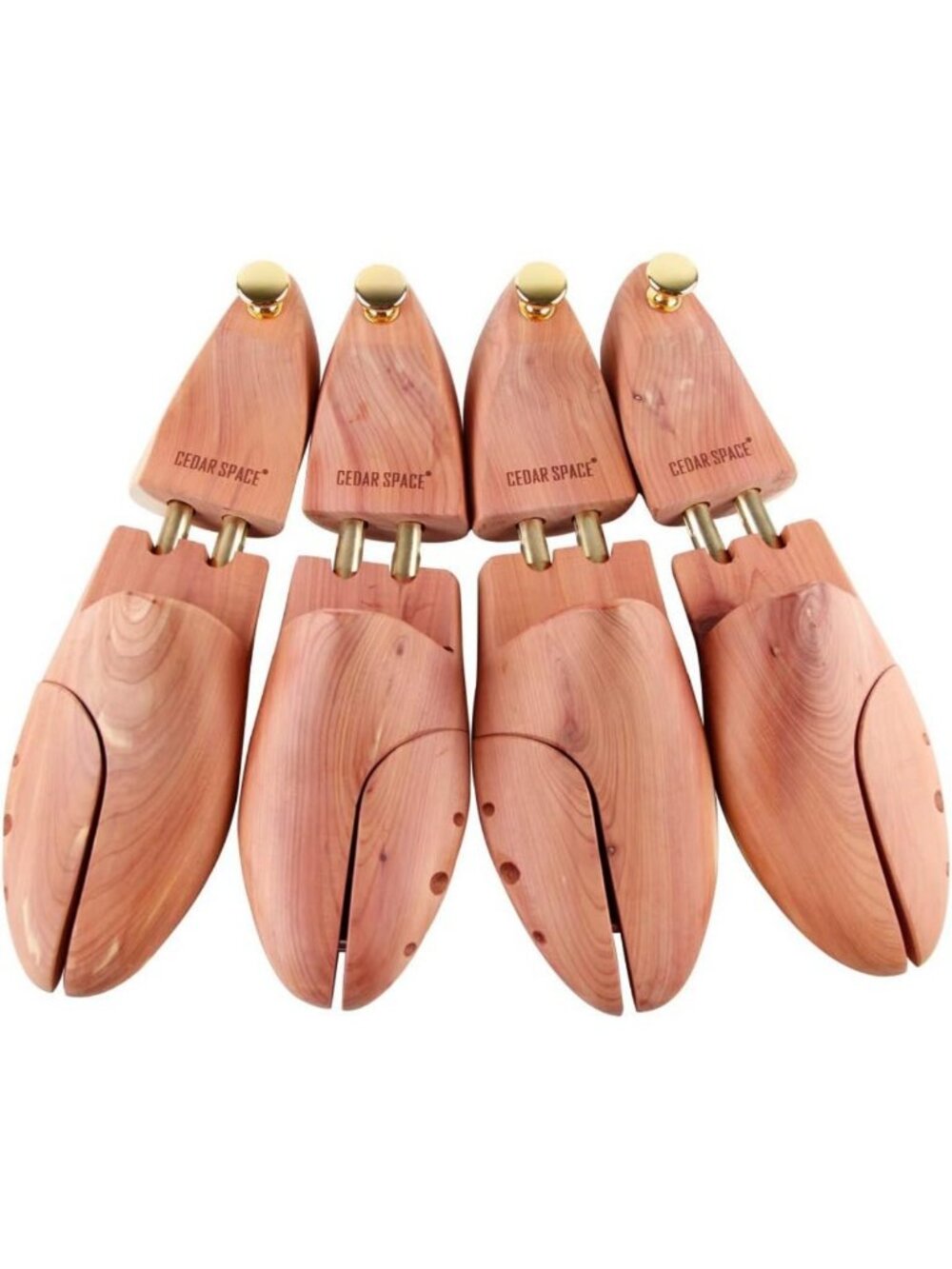 Wooden Cedar Shoe Trees for Men, Sizes 7.5-14, 2 Pairs Shoe Stretchers